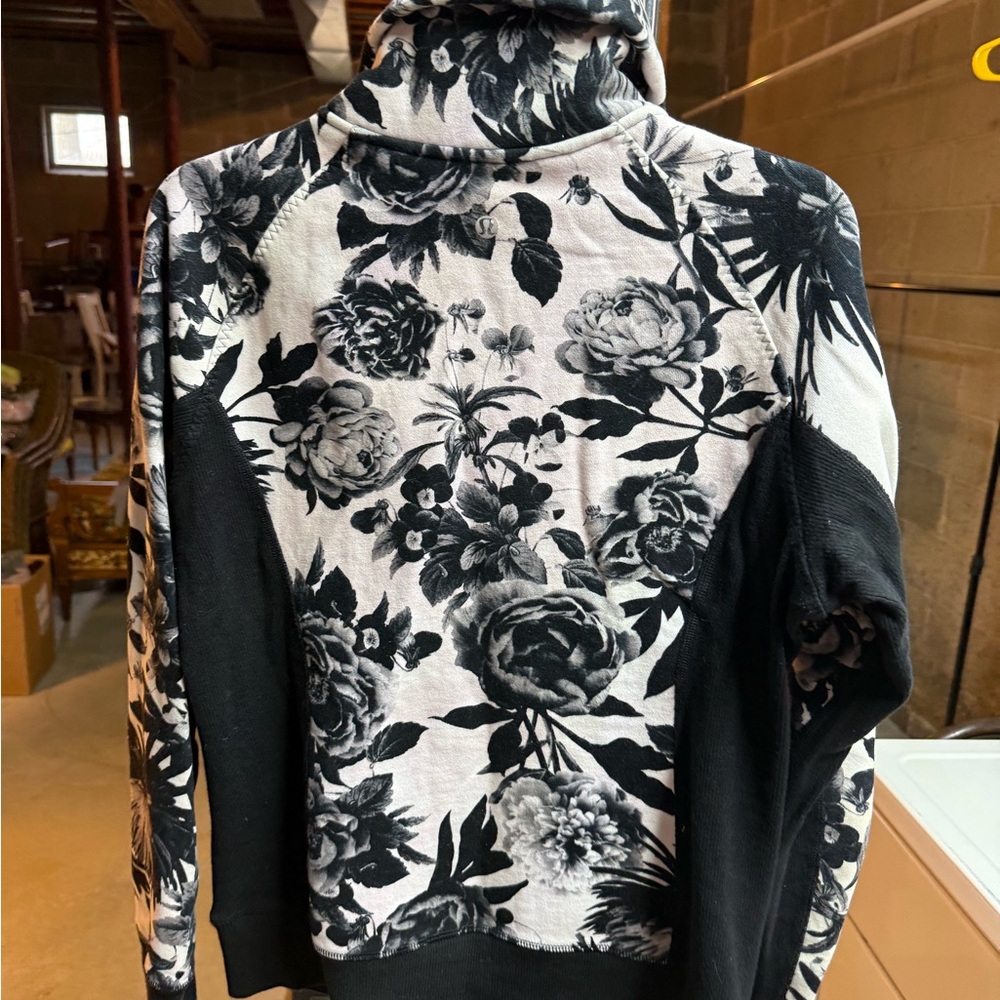 Lululemon Floral Black and White Hoodie